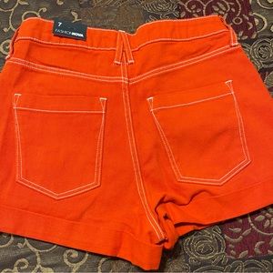 Colored denim shorts